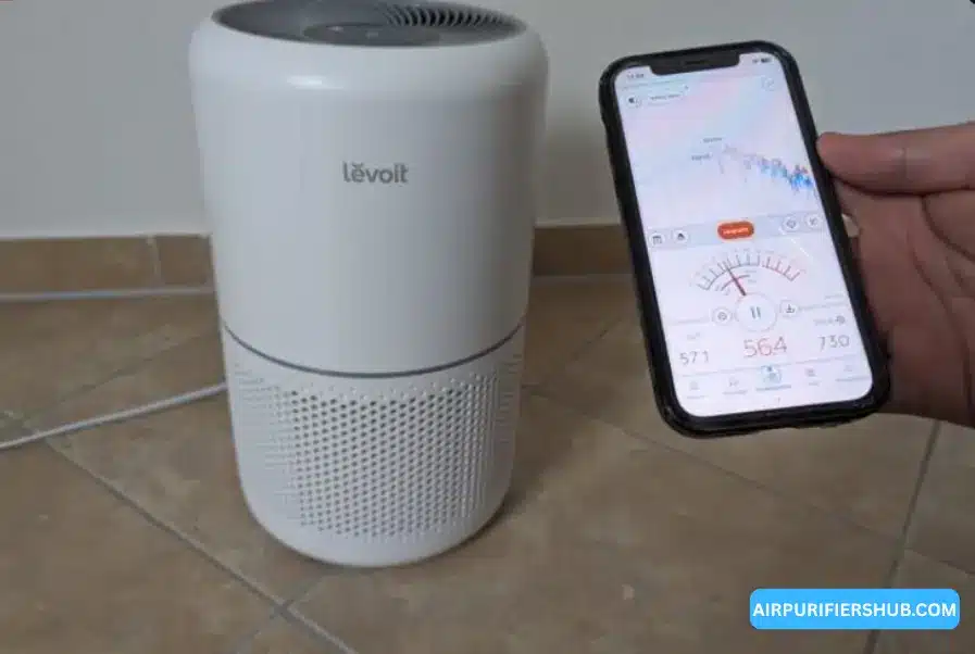 Testing Levoit Core 300S smart app connectivity and phone controls for air quality monitoring