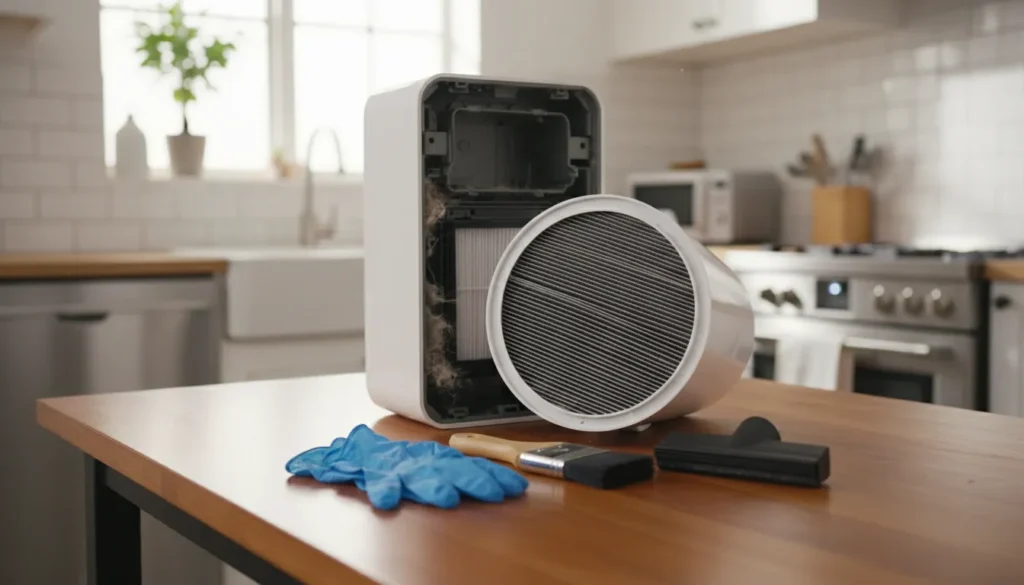 Proper tools like soft brushes and vacuums are essential for safely maintaining permanent HEPA filters at home