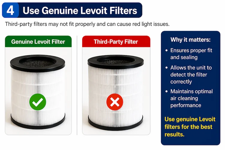 Cleaning Levoit air purifier air quality sensor with cotton swab